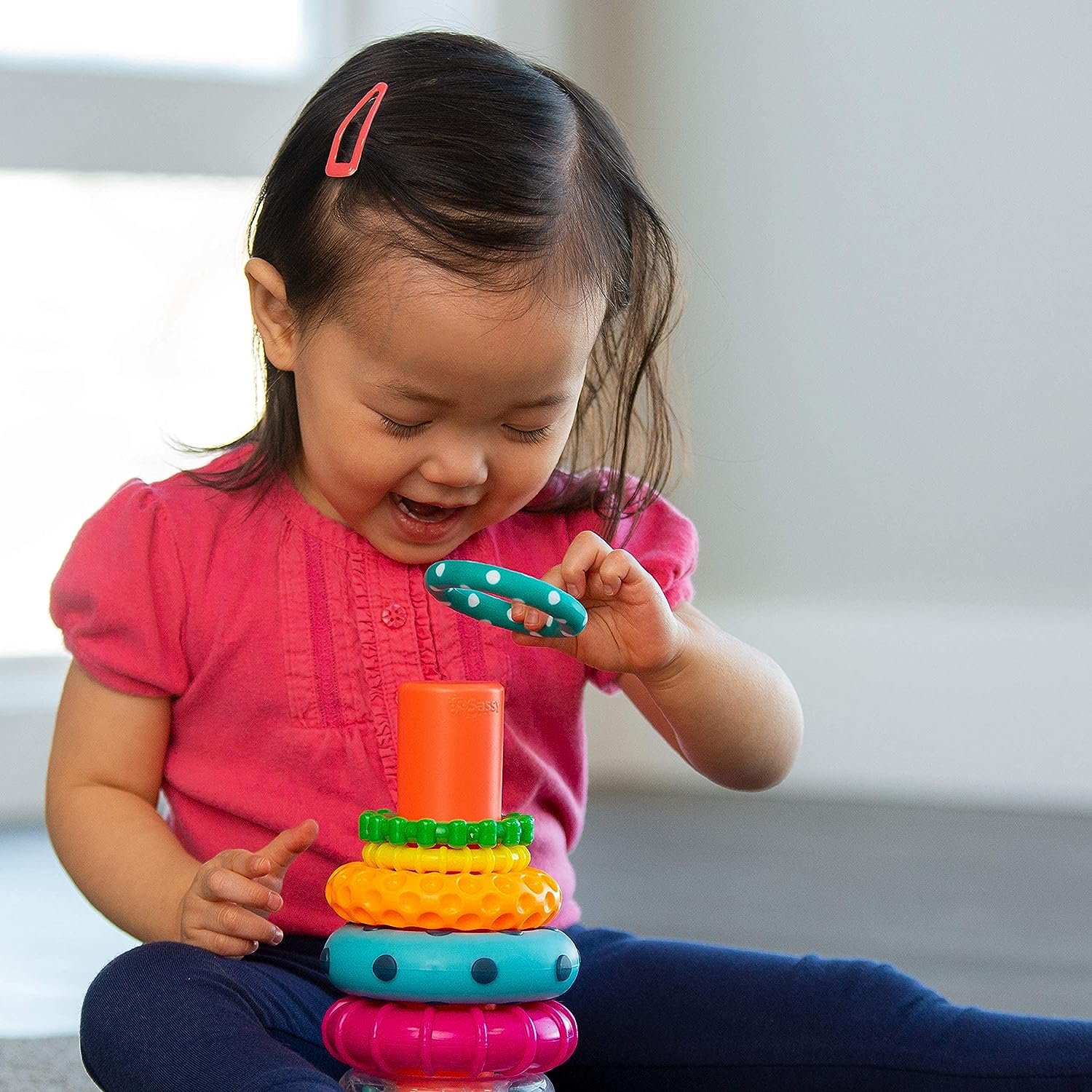 Sassy Stacks of Circles Stacking Ring STEM Learning Toy - Image 2
