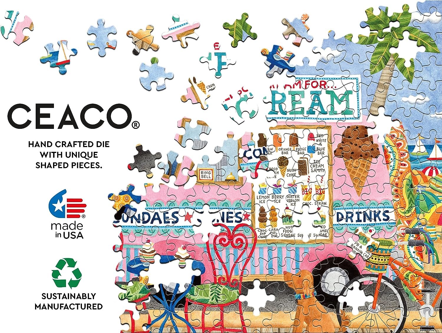 Ceaco - Food Trucks, Ice Cream Truck II- 500 Piece Jigsaw Puzzle - Image 2