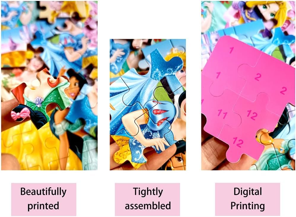 NEILDEN Disney Princess Puzzles in a Metal Box 60 Piece - Image 2