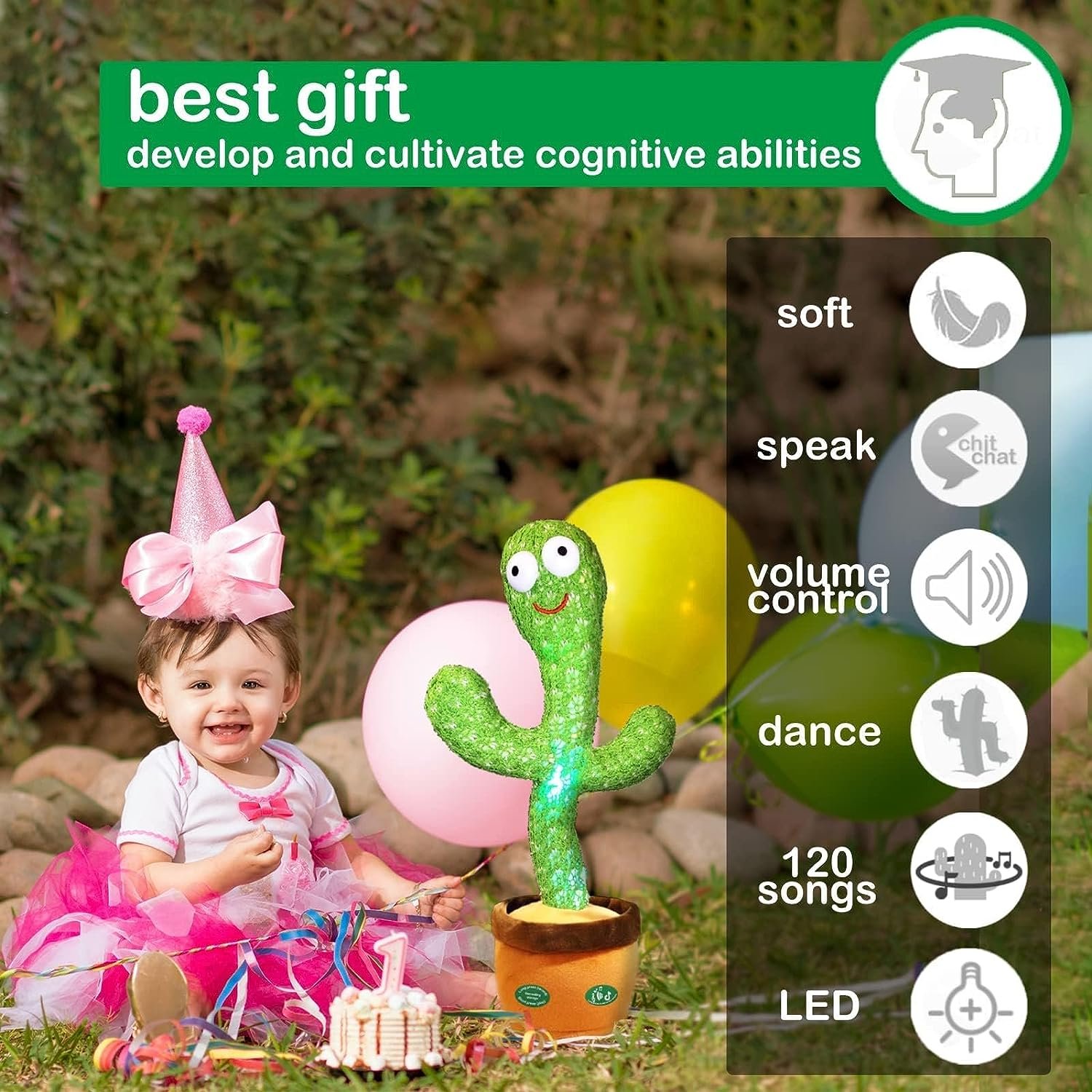 Pbooo Dancing Cactus Mimicking Toy,Talking Repeat - Image 2