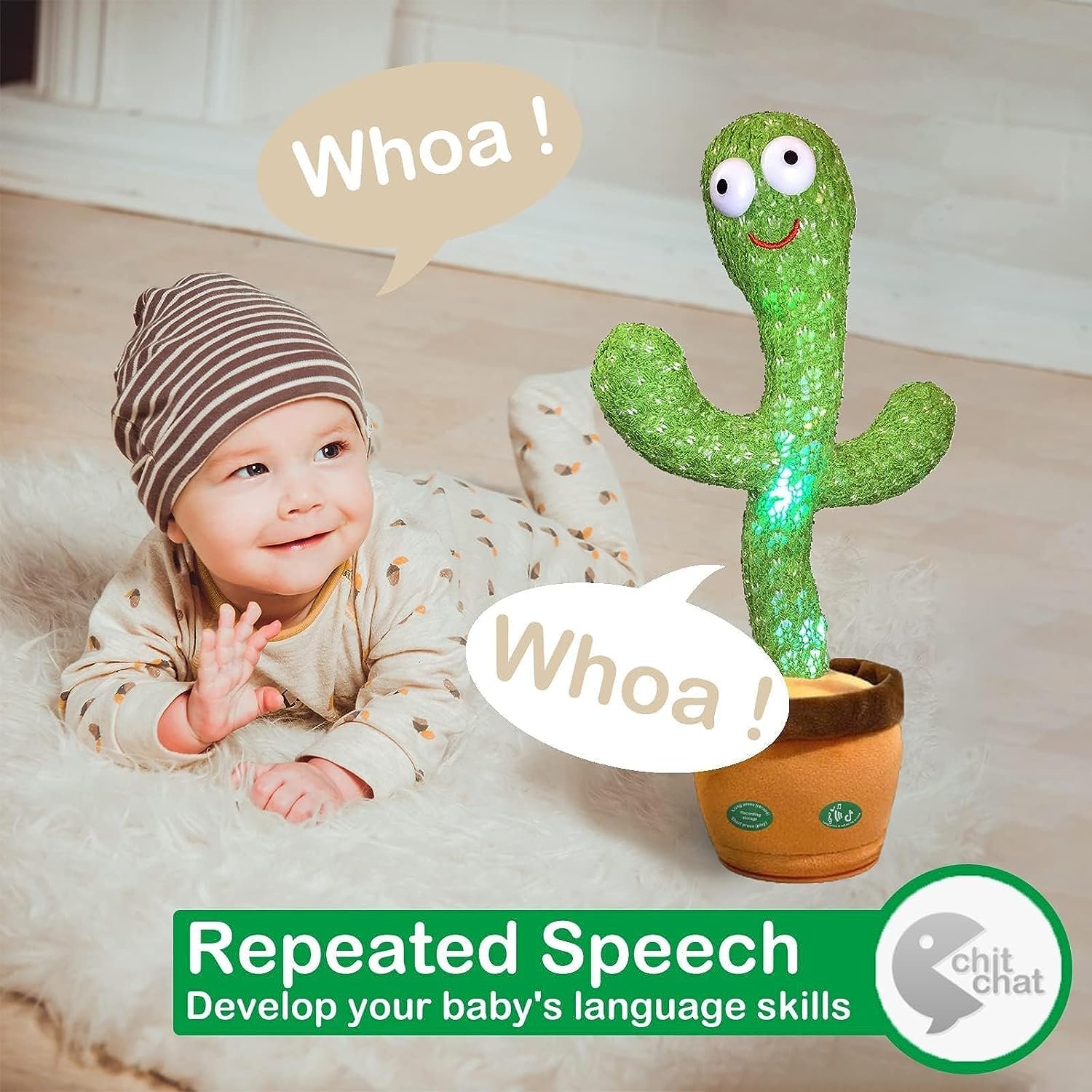 Pbooo Dancing Cactus Mimicking Toy,Talking Repeat - Image 3
